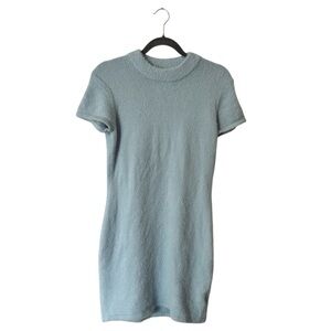 h&m soft and fuzzy baby blue knit dress